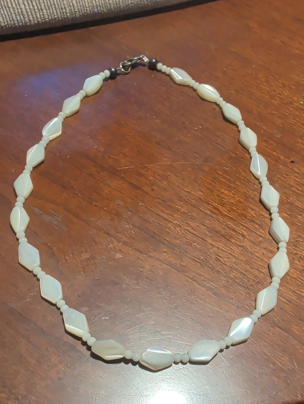Mother of Pearl MOP shells diamond shape 8" necklace Beachy Surfer Ocean Summer